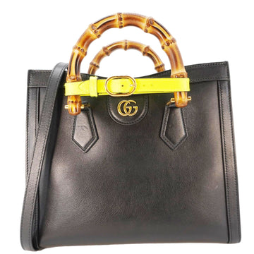GUCCI Bamboo Diana Small Leather Tote Bag Black 660195