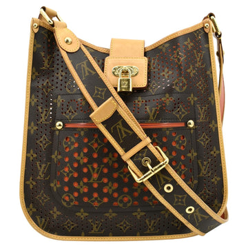 LOUIS VUITTON Perforated Mtte Monogram Canvas Crossbody Bag Brown