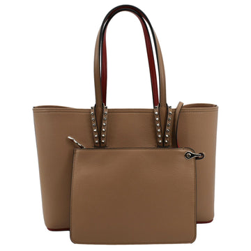 CHRISTIAN LOUBOUTIN Cabata Small Empire Paris Leather Tote Bag Beige