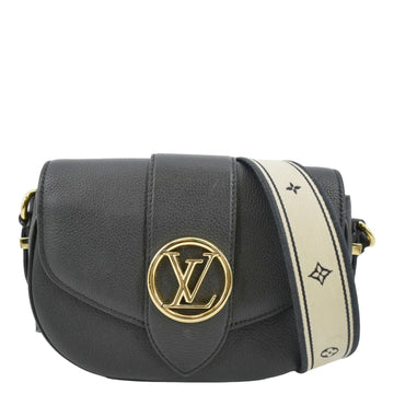 LOUIS VUITTON LV Pont 9 Soft MM  Leather Shoulder Bag Noir