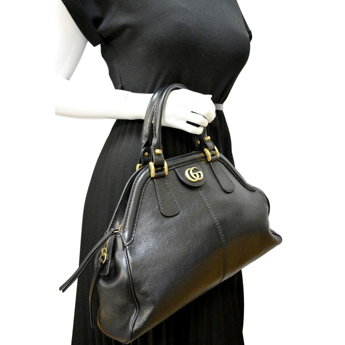 GUCCI Re(Belle)  Leather Tote Bag Black  516459