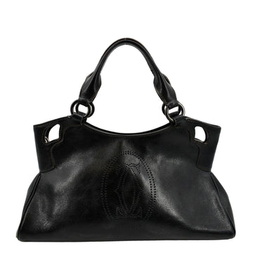 CARTIER Marcello de Cartier Leather Shoulder Bag Black