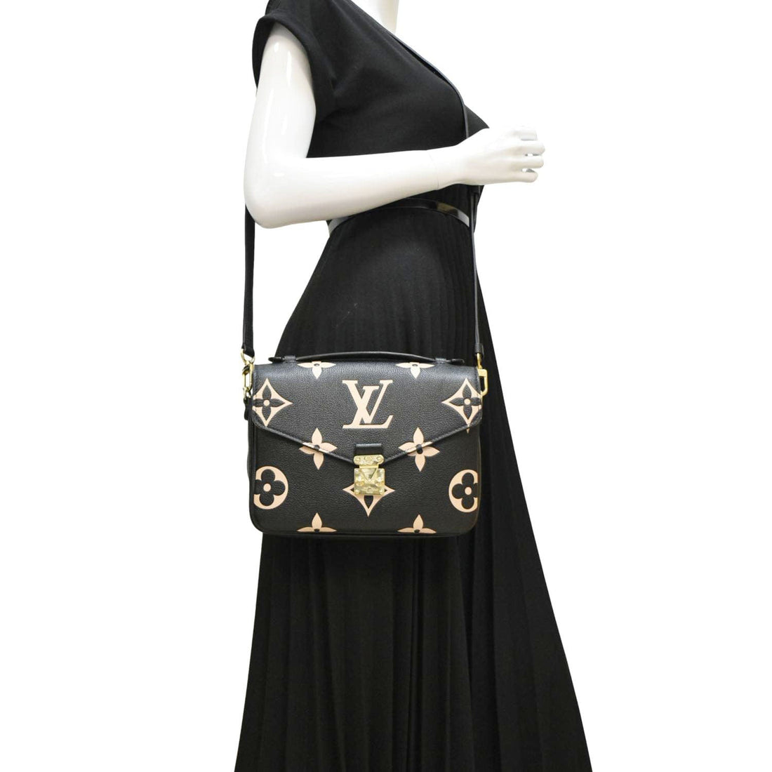 LOUIS VUITTON Metis Pochette Empreinte Leather Crossbody Bag Bicolor