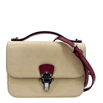 LOUIS VUITTON Cherrywood BB Patent  Leather Shoulder Bag Creme