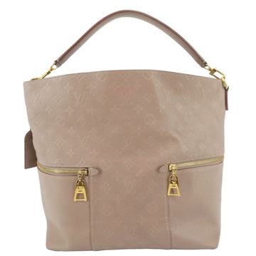 LOUIS VUITTON Melie Monogram Empreinte Leather Hobo Shoulder Bag Beige
