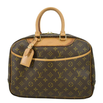 LOUIS VUITTON Deauville Bowling Monogram Canvas Satchel Bag Brown