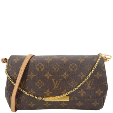 LOUIS VUITTON Favorite MM Monogram Canvas Shoulder Bag Brown