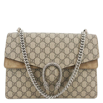 GUCCI Dionysus Medium GG Supreme Monogram Shoulder Bag Beige 403348
