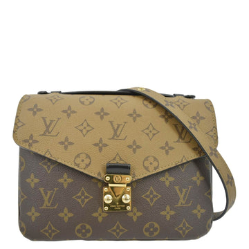 LOUIS VUITTON Metis Pochette Reverse Monogram Canvas Crossbody Bag Brown