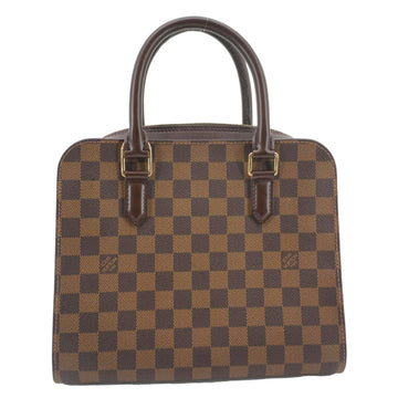 LOUIS VUITTON Triana Damier Ebene Satchel Bag Brown