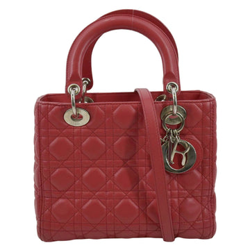 CHRISTIAN DIOR Lady Dior Cannage  Shoulder Bag Pink