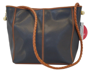 BOTTEGA VENETA Brown and Black Leather Shoulder Handbag