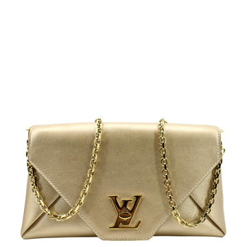 LOUIS VUITTON Love Note Metallic  Chain Shoulder Bag Gold