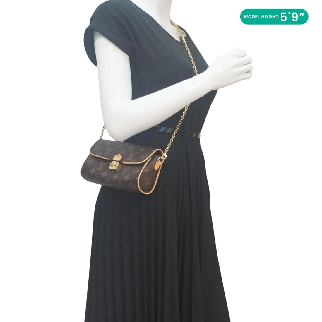 LOUIS VUITTON Camille Pochette Monogram Canvas Shoulder Bag Brown