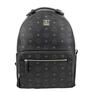 MCM Stark Classic Visetos Canvas Backpack Bag Black