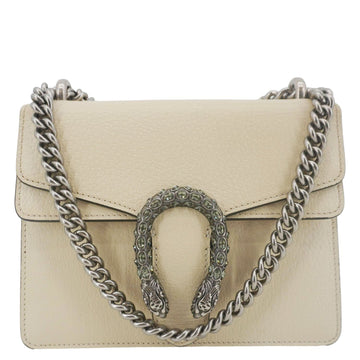 GUCCI Dionysus Mini Leather Crossbody Bag Cream 421970