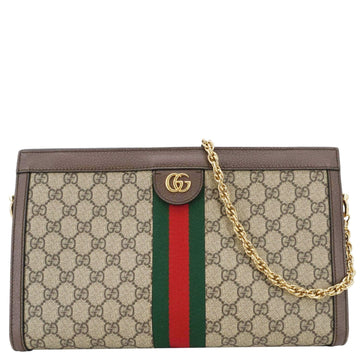 GUCCI Ophidia Medium GG Supreme Canvas Shoulder Bag Beige 503876