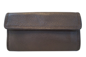 MICHAEL KORS Trifold Dark Brown Leather Wallet E2970