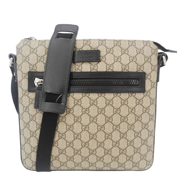 GUCCI Front Zip Medium GG Canvas Messenger Bag Beige 406974