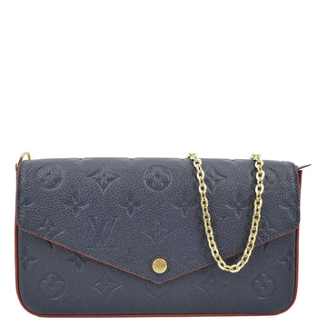 LOUIS VUITTON Felicie Monogram Empreinte Pochette Crossbody Bag Marine Rouge