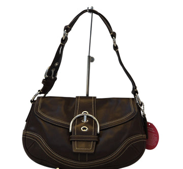 COACH Brown Leather Flap Daylan Braided Soho Shoulder Handbag E2989