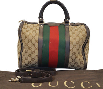 GUCCI  Web Medium  GG Boston Bag with Signature Web