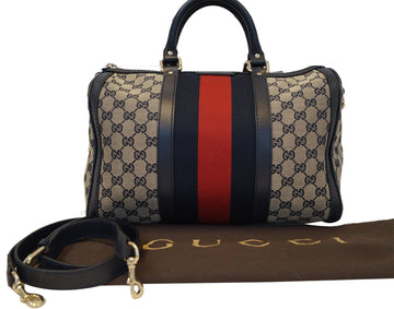 GUCCI  Web Medium  GG Boston Bag with Signature Web