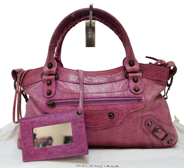 BALENCIAGA Arena Leather Giant Mini City Satchel Bag