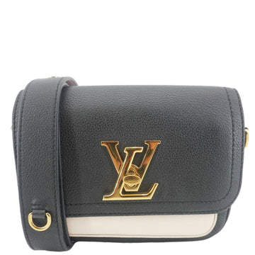 LOUIS VUITTON Lockme Tender Grained Calfskin Leather Shoulder Bag Black