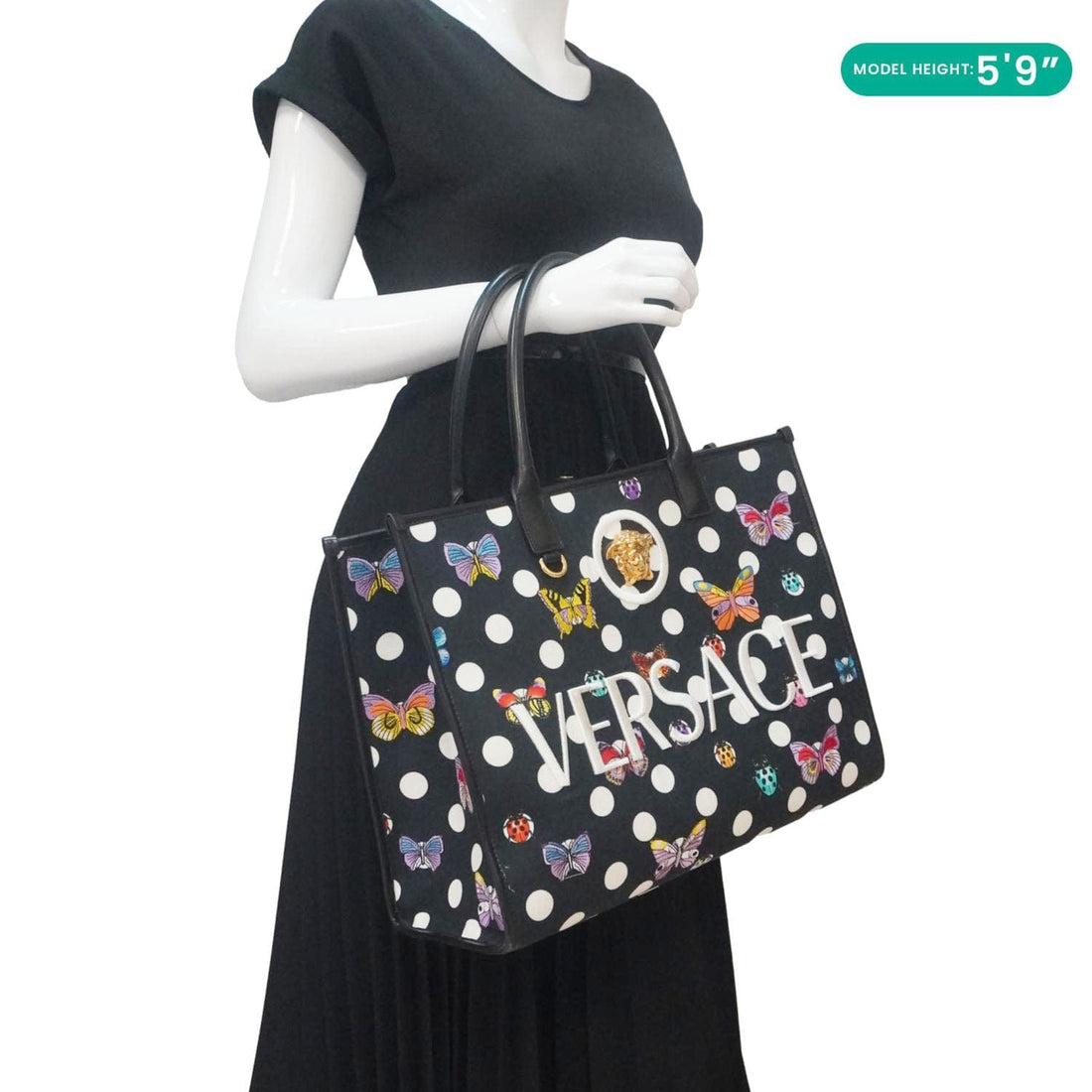 VERSACE x Dua Lipa Butterflies Canvas Tote Bag Black