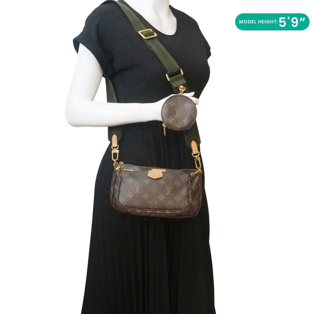 LOUIS VUITTON Multi Pochette Accessoires Monogram Canvas Crossbody Bag Brown