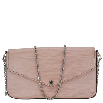 LOUIS VUITTON Felicie Pochette Epi Leather Crossbody Bag Pink