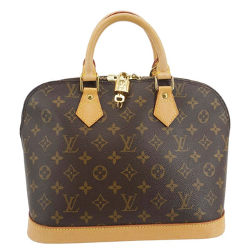 LOUIS VUITTON Alma PM Monogram Canvas Satchel Bag Brown