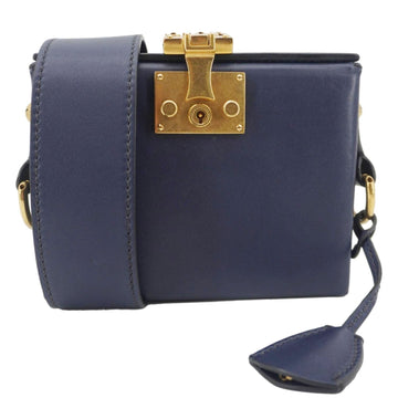 CHRISTIAN DIOR Dior Addict Lockbox Lambskin Leather Crossbody Bag Blue