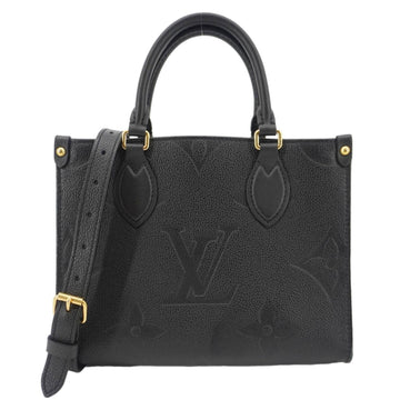 LOUIS VUITTON Onthego PM Giant Monogram Empreinte Leather Shoulder Bag Black