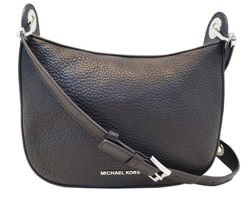 MICHAEL KORS Raven Black Pebbled Leather Messenger Bag E2987