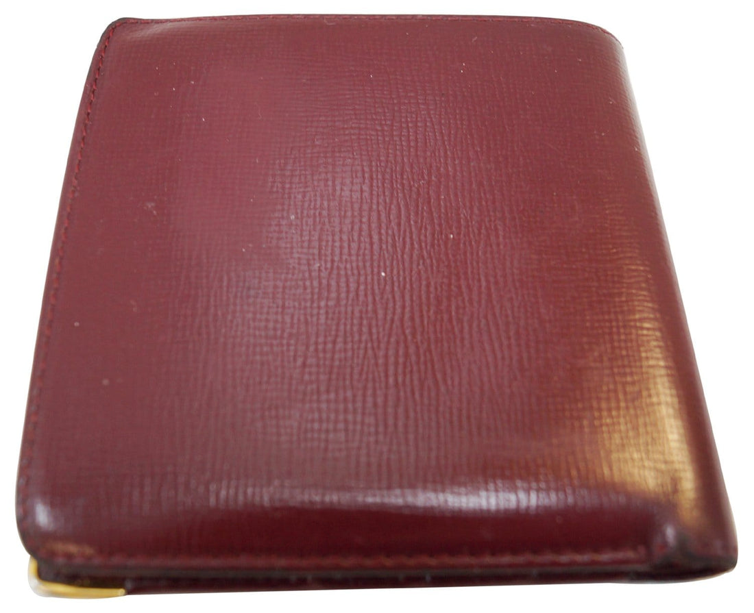 CARTIER Must De Bifold Burgundy Calfskin Bifold Wallet