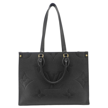 LOUIS VUITTON Onthego MM Giant Monogram Empreinte Leather Tote Bag Black