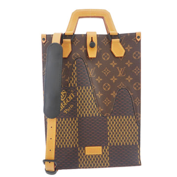 LOUIS VUITTON X NIGO Giant Damier Ebene Monogram Tote Shoulder Bag Brown
