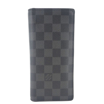 LOUIS VUITTON Brazza Damier Graphite Bifold Long Wallet Black