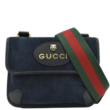 GUCCI Neo  Suede Crossbody Bag Blue 501050