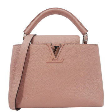 LOUIS VUITTON Capucines Leather Shoulder Bag Pink