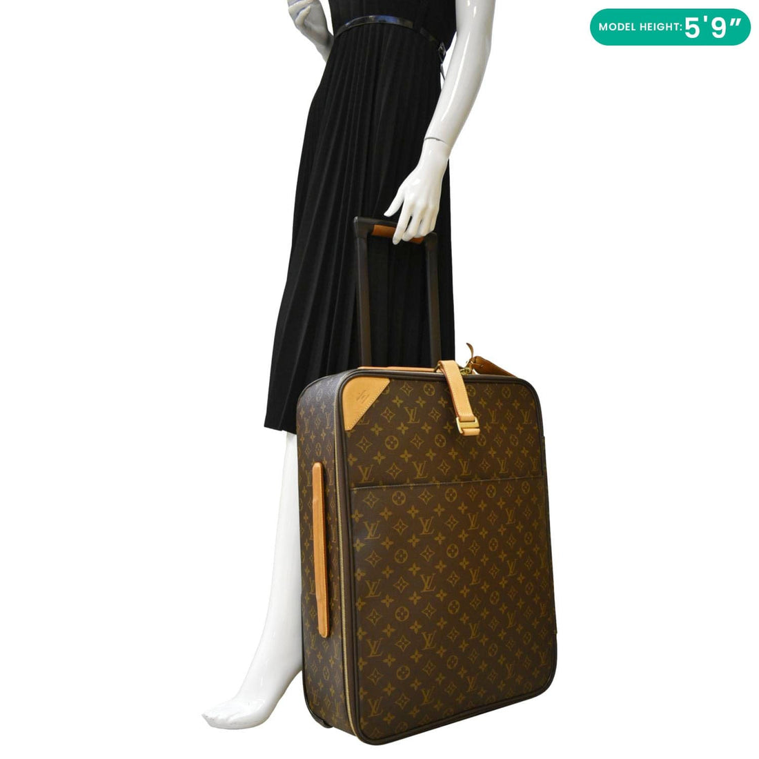 LOUIS VUITTON Pegase 55 Monogram Canvas Luggage Suitcase Travel Bag Brown