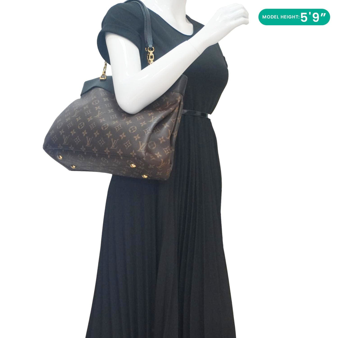 LOUIS VUITTON Pallas BB Monogram Canvas Shoulder Bag Black