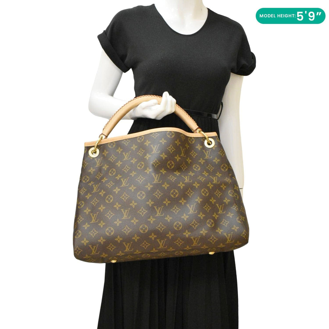 LOUIS VUITTON Artsy MM NM Monogram Canvas Shoulder Bag Brown