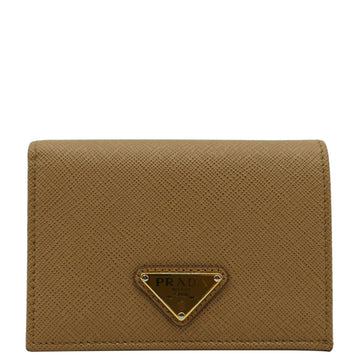 PRADA Small Saffiano Leather Wallet Light Brown