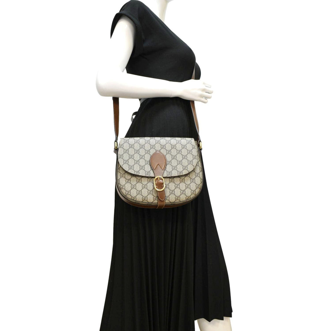 GUCCI Ophidia Small GG Canvas Messenger Bag Beige 432150