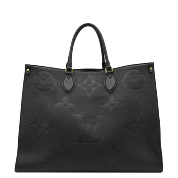 LOUIS VUITTON Onthego GM Monogram Empreinte Leather Tote Shoulder Bag Black