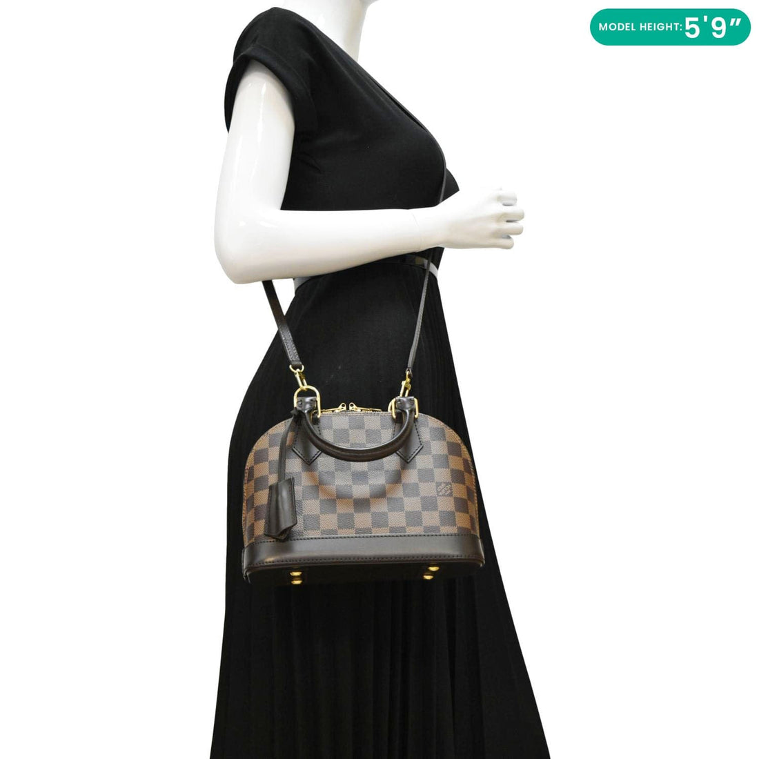 LOUIS VUITTON  Alma BB Damier Ebene Satchel Bag Brown