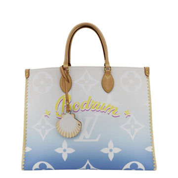 LOUIS VUITTON Onthego GM  By The Pool Raffia Portofino Canvas Tote Bag Multicolor